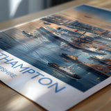 Port of Southampton Travel Poster, Southampton Docks Wall Art, Cruise Ship Harbour Print, Historic Port Illustration, UK Coastal Decor