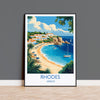Rhodes Travel Print, Travel Poster of Rhodes, Greece Gift, Greek Islands Art Lovers Gift, Rhodes Wall Art Print NQ Media Designs