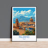 Palermo Travel Print, Travel Poster of Palermo, Italy Poster, Sicily Gift, PalermoArt, Italy Art Travel Gift