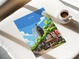 Leeds Travel Wall Art Poster, Travel Print of Leeds, West Yorkshire Wall Print, English City Art Gift NQ Media Designs