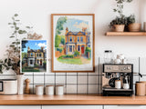 Personalised Watercolour House Portrait, Home Portrait, House Warming Gift, New Home Gift, First Home, Digital Wall Art Watercolour Decor NQ Media Designs