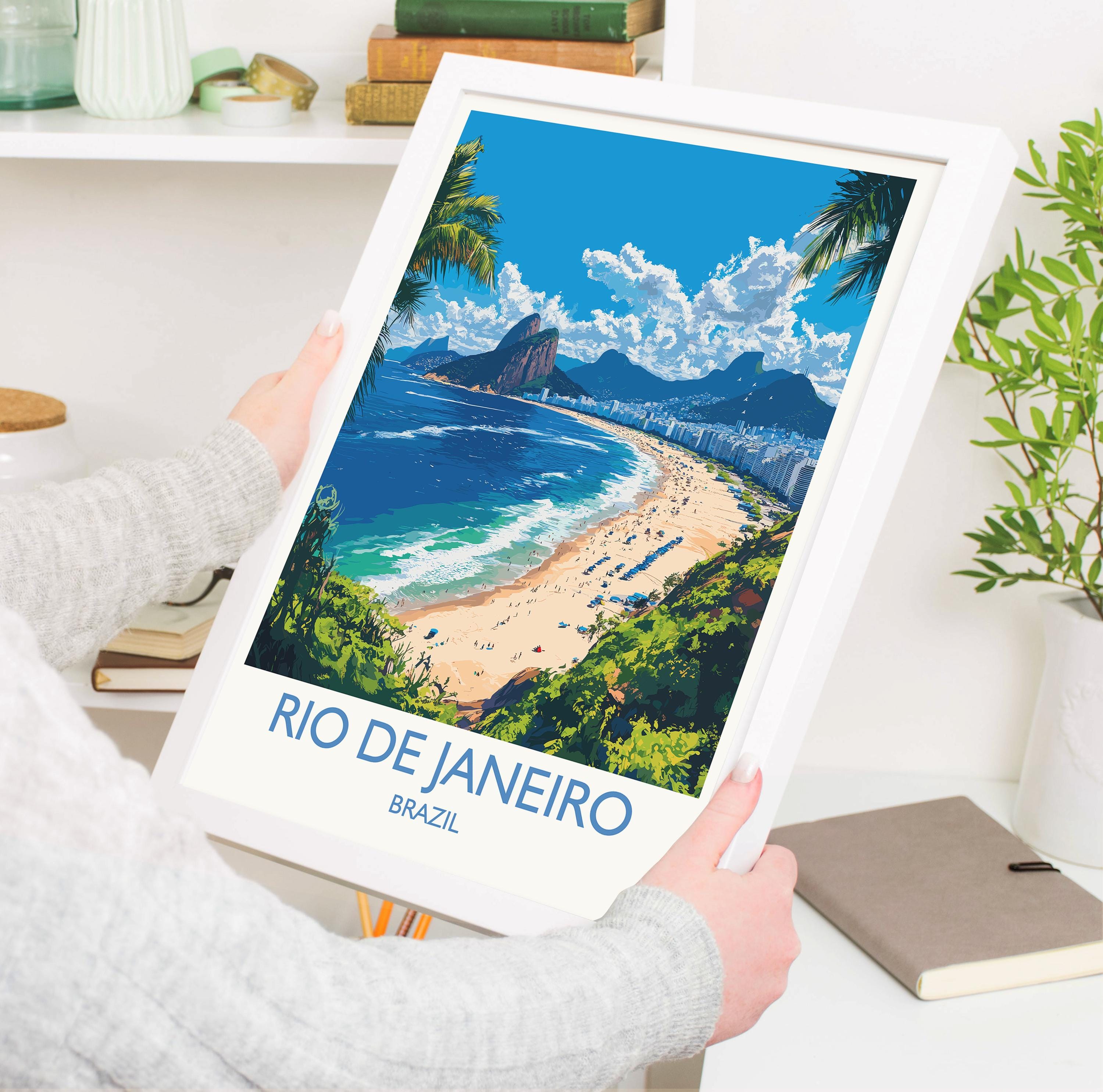 Rio De Janeiro Travel Print, Travel Poster of Rio De Janeiro , Brazil City Poster, Rio De JaneiroWall Art Lovers Gift, Brazil Art Gift NQ Media Designs