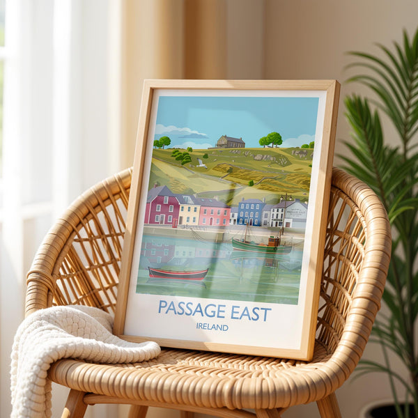 Passage East Poster, Travel Print of Passage East, County Waterford, Ireland Coast, Travel Wall Art Gift