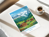Chamonix Travel Print Wall ArtTravel Poster of Chamonix, French Alps Summer Art Lovers Gift, Wall Art Print NQ Media Designs