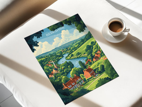 Berkshire Travel Print Wall Art, Berkshire Travel Poster, English Countryside Art Gift, Wall Art Print