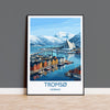 Tromsø Norway Print, Northern Lights Wall Art with Border, Arctic Cathedral Poster, Norway Travel Print, Tromsø Gift Print
