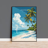 Zanzibar Travel Poster, Indian Ocean Island Art, Vibrant Wall Decor NQ Media Designs