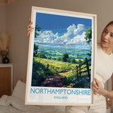 Northamptonshire Print Wall Art, Travel Poster of Northamptonshire, England, Northamptonshire Art Lovers Gift, England Wall Art Print NQ Media Designs