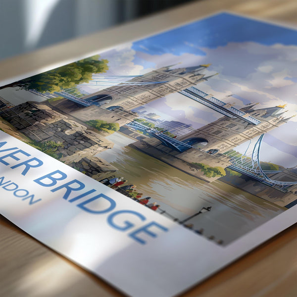 Tower Bridge Travel Print, Travel Poster of Tower Bridge, London Poster, Tower Bridge Gift, London City Art, London Art UK Travel Gift