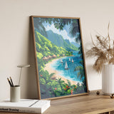 Fiji Travel Print Wall Art, Travel Poster of Fiji, South Pacific Islands Art Lovers Gift NQ Media Designs