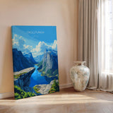 Trolltunga Travel Poster, Travel Print of Fjords, Norway Poster, Trolltunga Art Gift, Norway Art Lovers Travel Gift NQ Media Designs