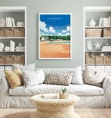Saundersfoot Travel Poster - Vibrant Coastal Artwork | Pembrokeshire Coast Art Print NQ Media Designs