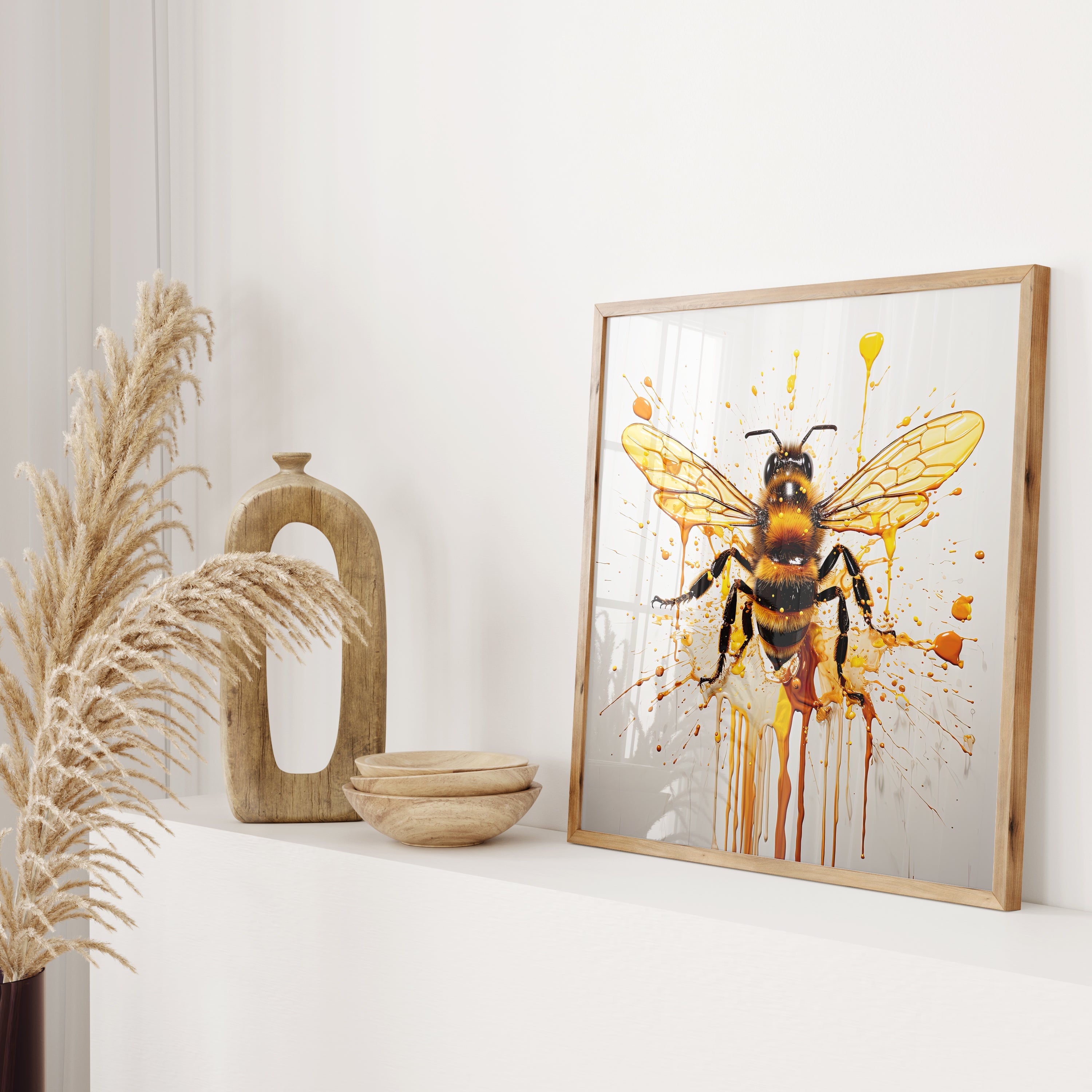 Bumble Bee Modern Abstract Print, Modern Abstract Bee Art Lovers Gift, Wall Art Poster NQ Media Designs