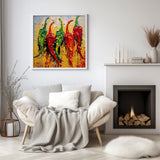 Peppers Abstract Art Colourful Kitchen Modern Design Decor Print Wall Art Picture NQ Media Designs
