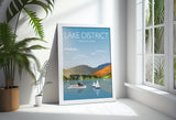 Lake District Travel Poster, Travel Print of Lake District, Cumbria, UK NQ Media Designs