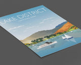 Lake District Travel Poster, Travel Print of Lake District, Cumbria, UK NQ Media Designs