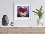 Hearts Tree of Love Print, Modern Abstract Art Lovers Gift, Wall Art Print NQ Media Designs