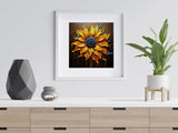 Sunflower Wall Art Print, Sunflower Abstract Art Lovers Gift, Modern Art Print NQ Media Designs