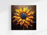 Sunflower Wall Art Print, Sunflower Abstract Art Lovers Gift, Modern Art Print NQ Media Designs