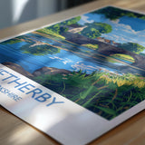 Wetherby Travel Poster Wall Art, Travel Print of Wetherby, Yorkshire, England, Wetherby Art Lovers Gift, England Gift NQ Media Designs