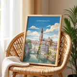 Strasbourg Poster, Petite France Wall Art, Alsace Print, France Travel Poster, Strasbourg Gift