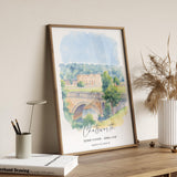 Chatsworth Travel Print Wall Art, Travel Poster of Chatsworth, England, Peak District Art Lovers Watercolour Gift, English Countryside NQ Media Designs