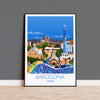 Barcelona Travel Poster Wall Art, Travel Print of Barcelona, City of Barcelona Art Lovers Gift, Spain City Art, Barcelona Cityscape NQ Media Designs