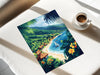 Fiji Travel Print Wall Art, Travel Poster of Fiji, South Pacific Islands Art Lovers Gift