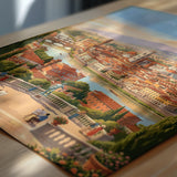Florence Italy Travel Print, Piazzale Michelangelo View, Florence Skyline Wall Art, Duomo Poster, Tuscany Vintage Travel Poster