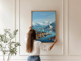Tromsø Norway Poster, Northern Lights Wall Art, Arctic Cathedral Print, Norway Travel Poster, Tromsø Gift