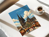 Cologne Christmas Market Travel Poster | Rhineland, Germany Wall Art