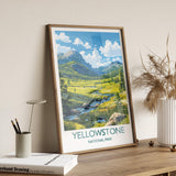 Yellowstone National Park Travel Poster Wall Art, Travel Print of Yellowstone, National Park Art Lovers Gift, Wyoming, USA, Wall Art Gift NQ Media Designs