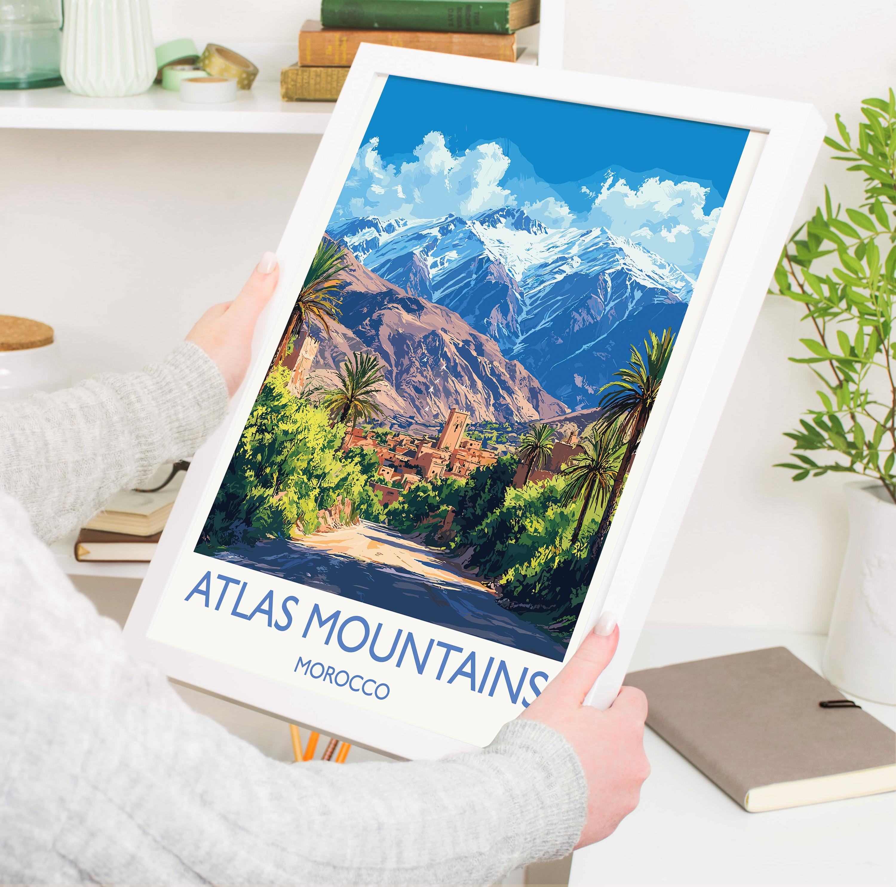Atlas Mountains Travel Print Wall Art, Poster of Atlas Mountains Art Lovers Gift, Morocco Desert Wall Art NQ Media Designs