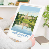 Nottingham University Travel Poster, University of Nottingham Wall Art, Historic UK University Illustration, Nottingham Gift
