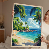 Mexico Travel Poster Wall Art, Travel Print of Mexico, Mexico Coast Art Gift, Mexico Art Lovers Gift, NQ Media Designs