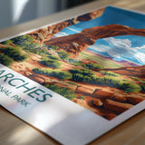 Arches National Park Travel Poster Wall Art, Travel Print of Arches, National Park Art Lovers Gift, Utah, USA, Travel Wall Art Gift NQ Media Designs
