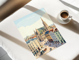 Vienna Travel Poster, St Stephens Cathedral Wall Art, Vienna City Print, Austrian Architecture Illustration, Vintage Style. Vienna Gift