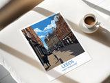 Leeds Travel Wall Art Print, Travel Poster of Leeds,West Yorkshire Wall Print, English City Art Gift NQ Media Designs