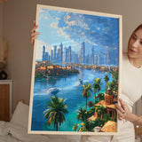 Dubai Travel Poster, Travel Print of Dubai, Palm Jumeirah Dubai Art lovers Gift, UAE Wall Art Gift NQ Media Designs