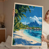 Bora Bora Travel Print Wall Art, Travel Poster of Bora Bora, French Polynesia, South Pacific Islands Art Lovers Gift