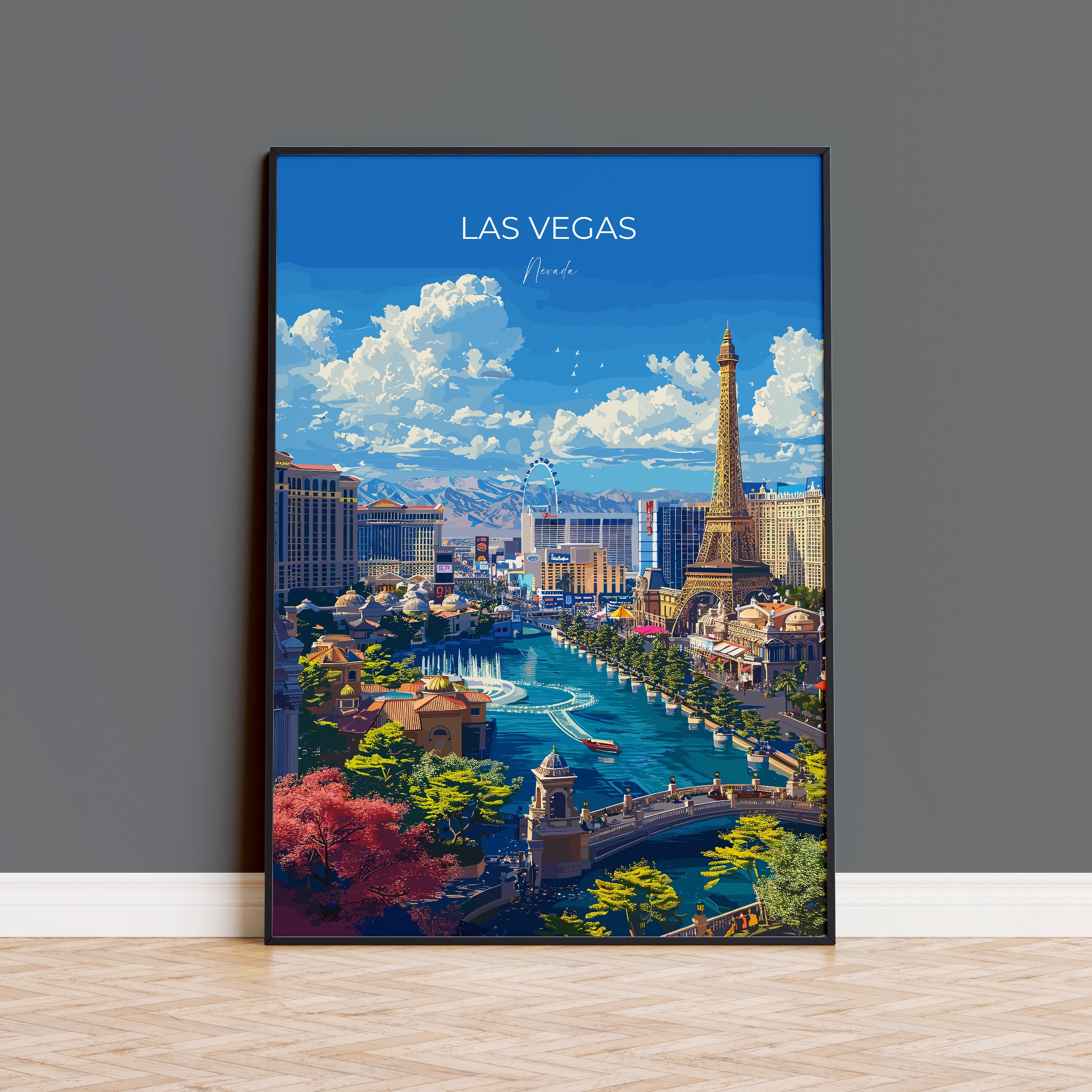 a picture of las vegas on a wall