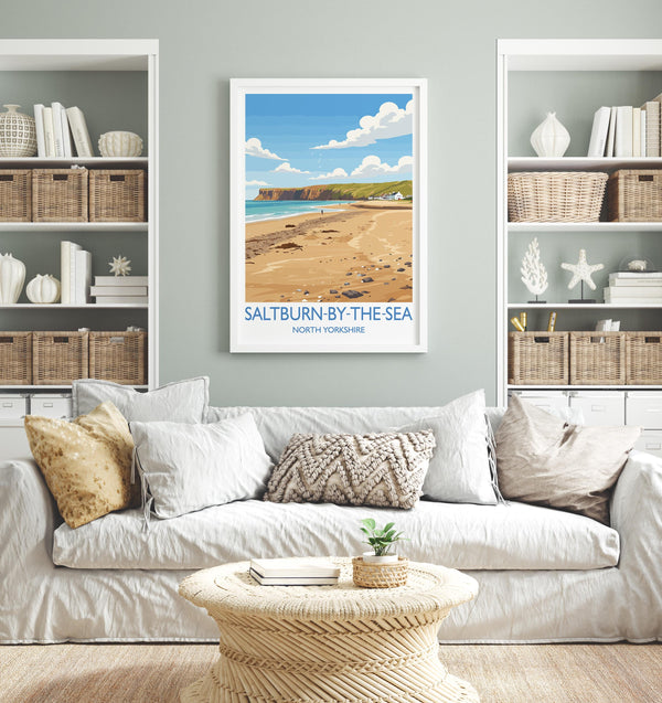 Saltburn by the Sea Travel Print, Travel Poster of Saltburn by the Sea, Yorkshire Gift, England, North Yorkshire Art, Saltburn Wall Art Gift