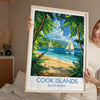 Cook Islands Travel Poster Wall Art, Travel Print of Cook Islands, South Pacific Islands Art Lovers Gift