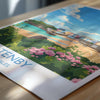 Tenby Travel Poster Wall Art, Tenby Travel Print, Wales, Pembrokeshire Coast Art Gift, Welsh Wall Art Print