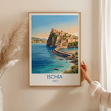 Ischia Italy Print, Italian Island Wall Art, Gulf of Naples Travel Poster, Mediterranean Coastal Decor, Italy Gift