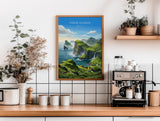 Faroe Islands Denmark Travel Print, Faroe Islands Wall Art, Nordic Landscape Poster, Dramatic Cliffs & Villages, Scandinavian Travel Decor