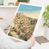 Matera Italy Poster, Sassi di Matera Wall Art, Basilicata Print, Italian Cave City Poster, Matera Gift