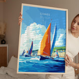 Cowes Travel Poster Wall Art, Travel Print of Cowes, Cowes Art Lovers Gift, Sailing Art, Isle of Wight Gift, NQ Media Designs