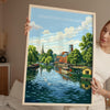 Stratford upon Avon Travel Print, River Avon Wall Art, Royal Shakespeare Theatre Poster, Holy Trinity Church Illustration, UK Decor