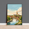 Norwich Norfolk Poster, Historic Cathedral City Wall Art, English City Travel Print, Norfolk Decor, UK Gift